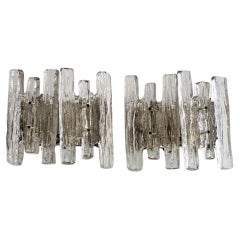 Appliques en verre de glace de Kalmar, lot de 2