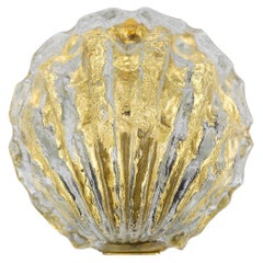 Applique en verre glacé coquillage de Limburg, Allemagne, années 1960