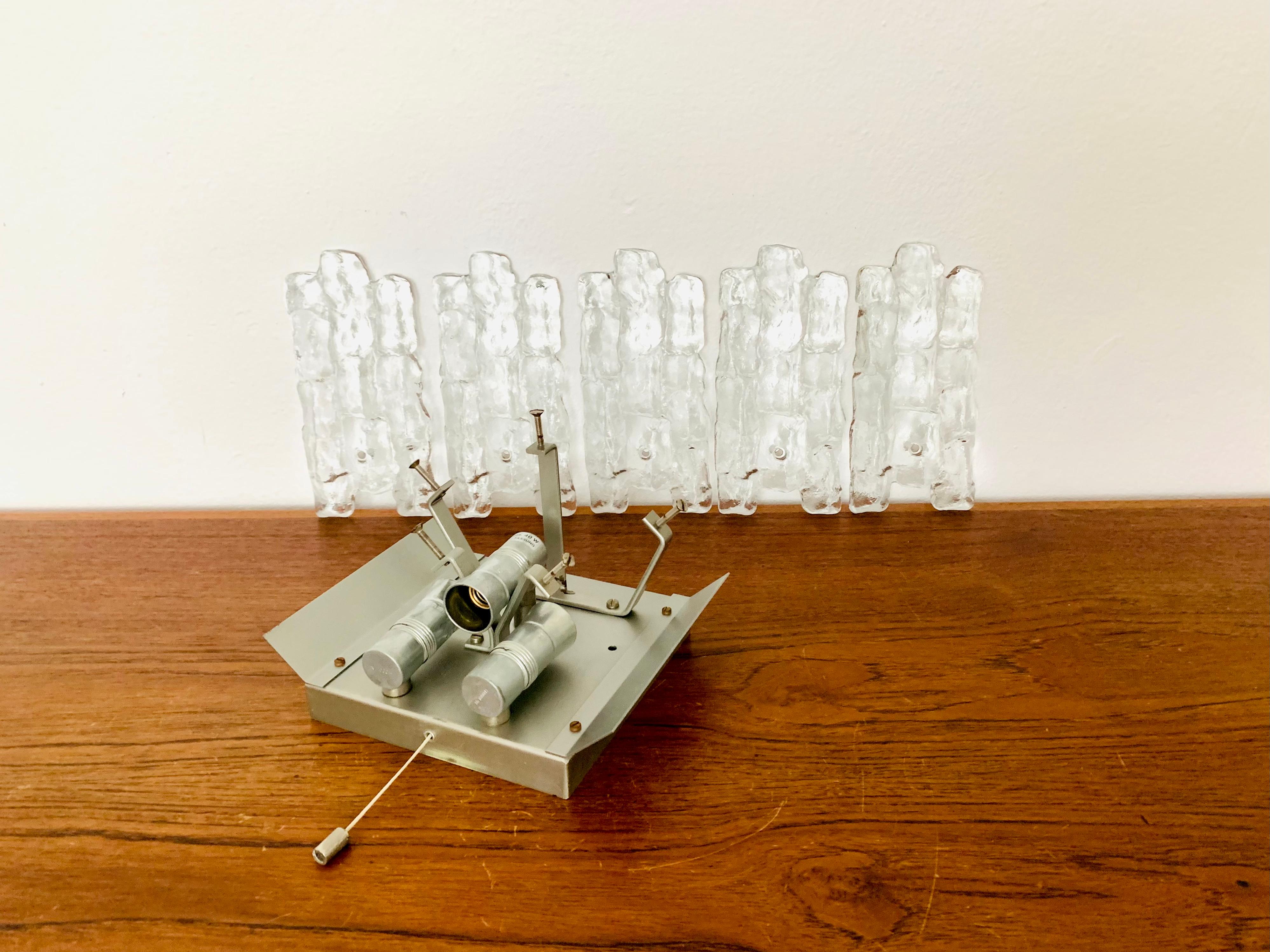 Ice Glass Wall Lamp by J.T. Kalmar For Sale 6