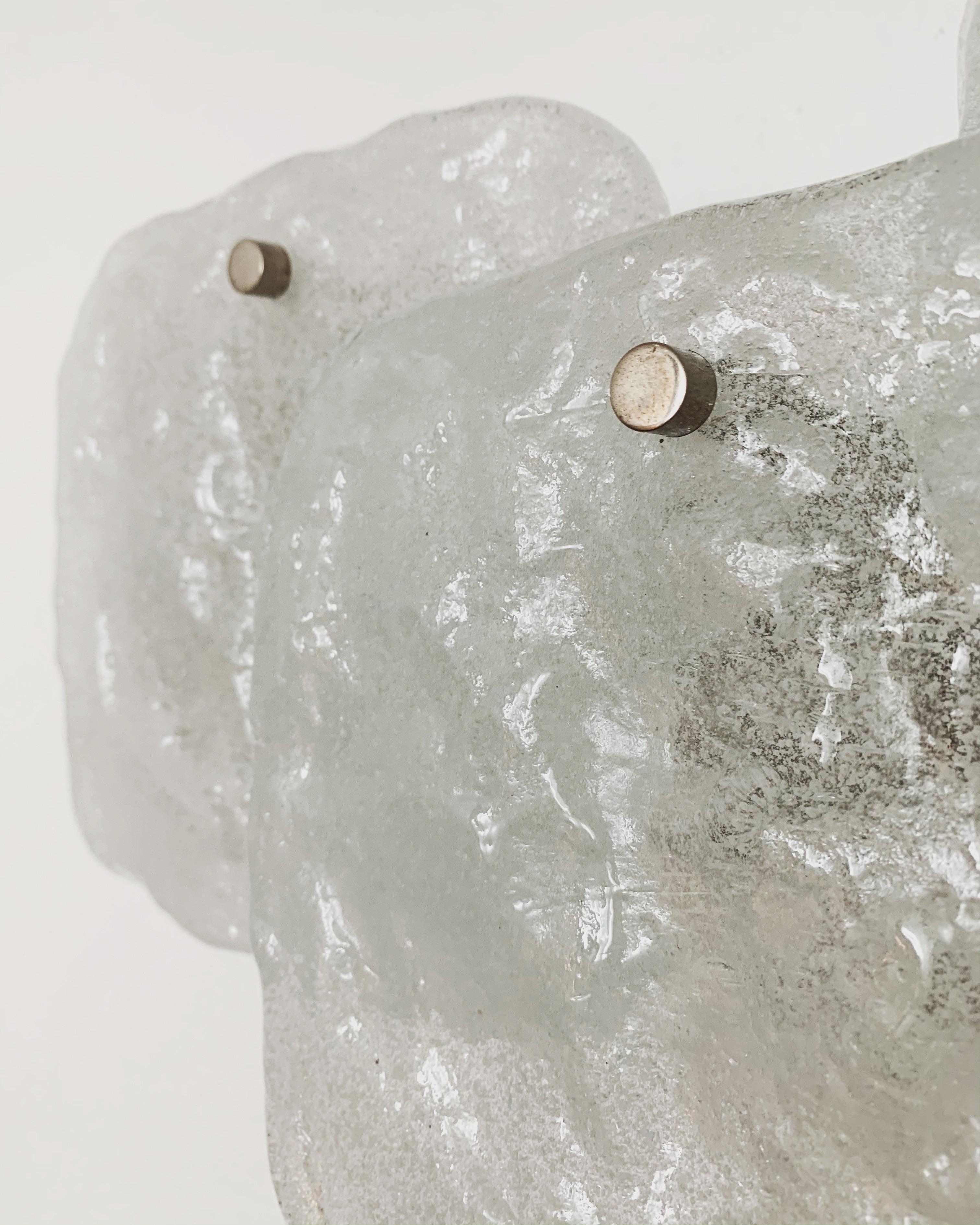 Lámpara de pared de cristal Ice de J.T. Kalmar en Bueno estado para la venta en München, DE