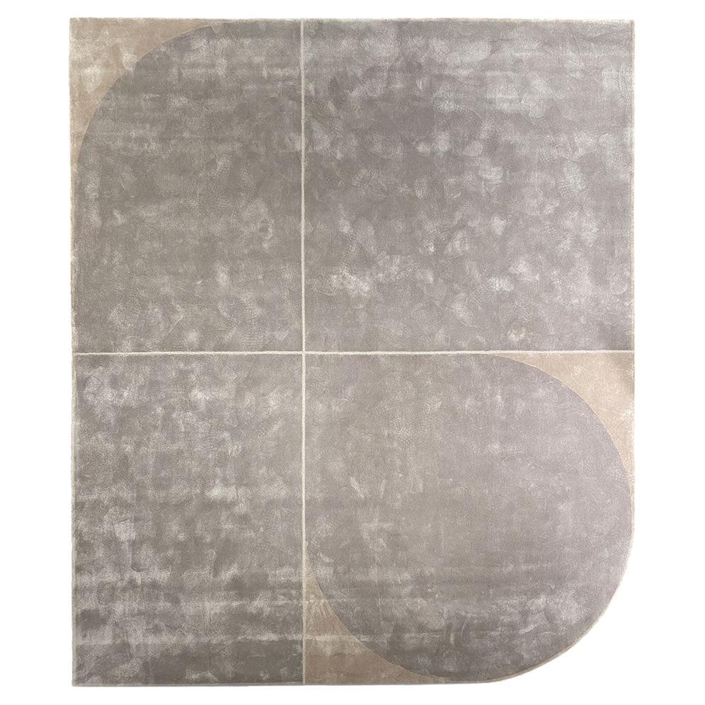 Ice Gray and Desert Beige Tarsia Carpet by Andrea Bonini For Sale
