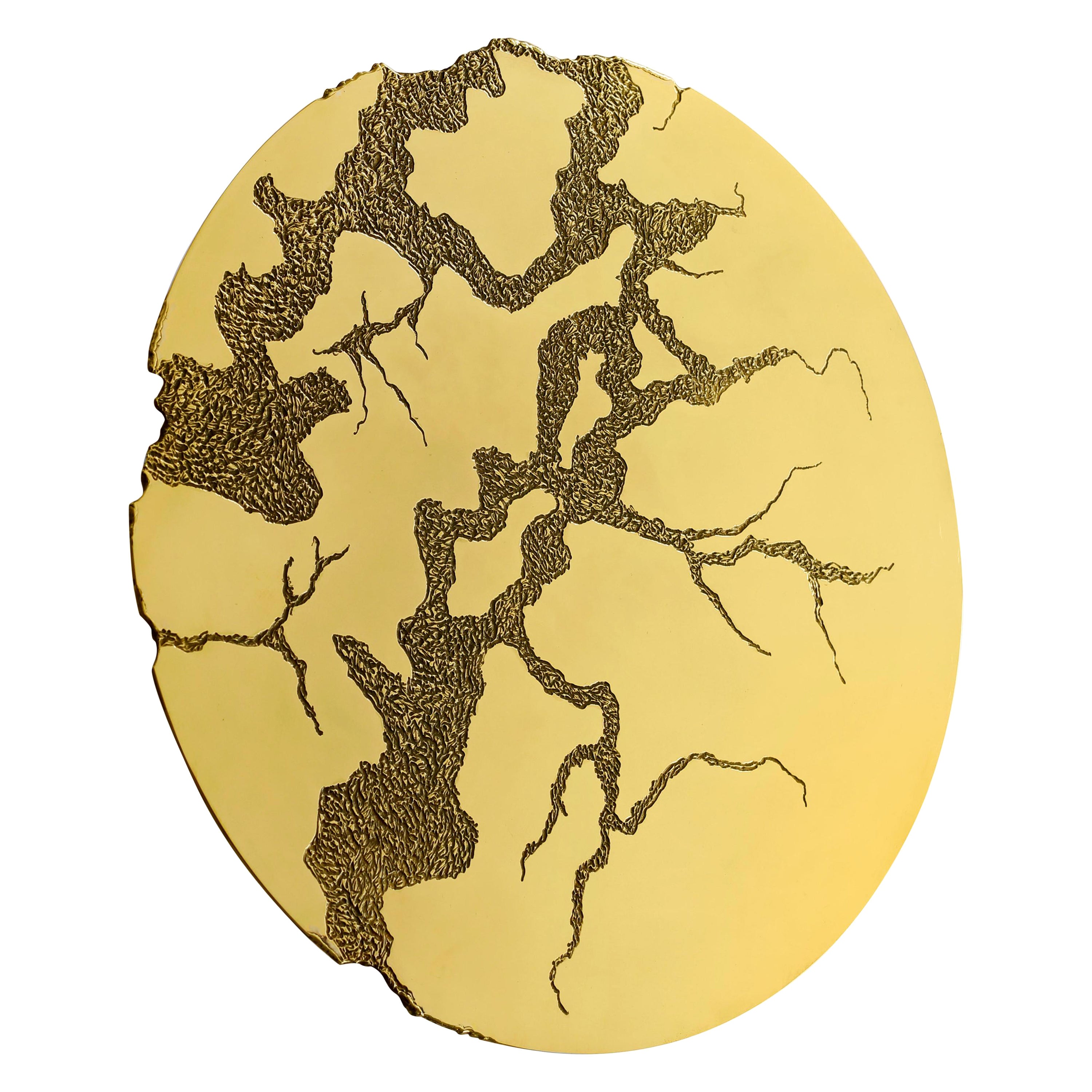 Ice, Hand-Sculpted Enlighted Brass Miror - Contemporary Art by Samuel Costantini