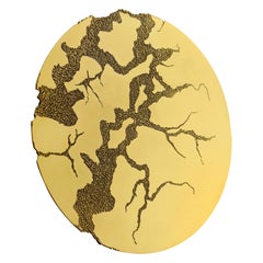 Ice, Hand-Sculpted Enlighted Brass Miror - Contemporary Art by Samuel Costantini