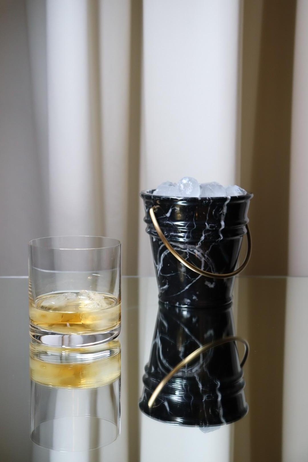 Modern Ice Ice Baby Bucket in Marquina Marble by Lorenza Bozzoli for Editions Milano For Sale