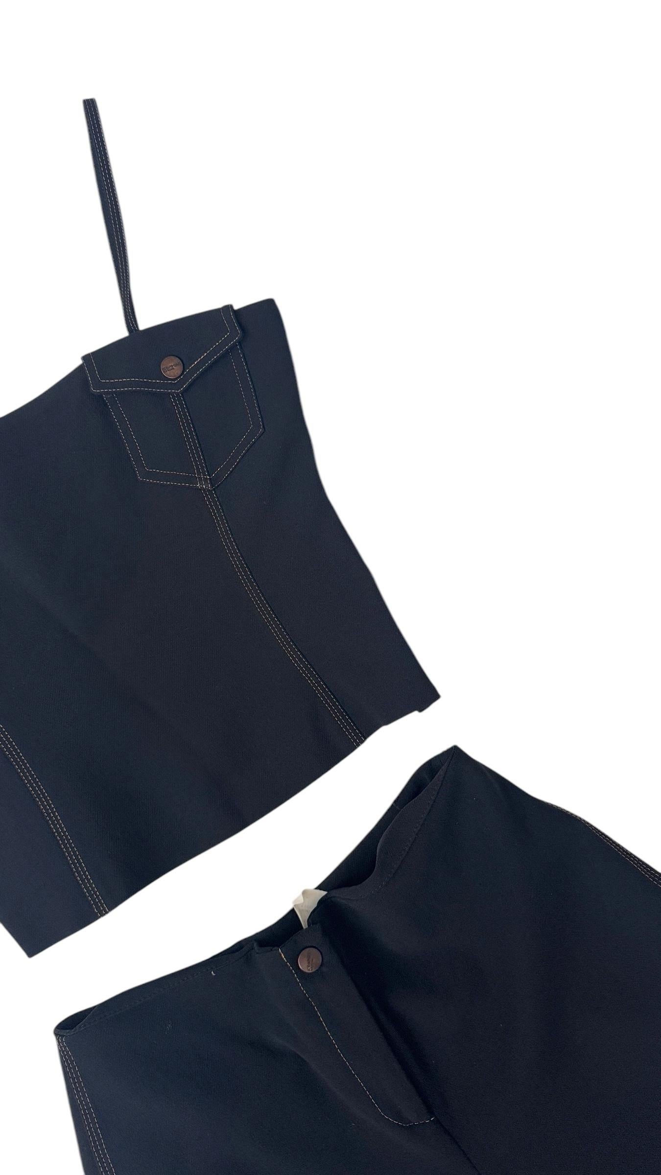 Ice Jeans by Iceberg Vintage Conjunto de 3 piezas de vaquero elástico negro en venta 7