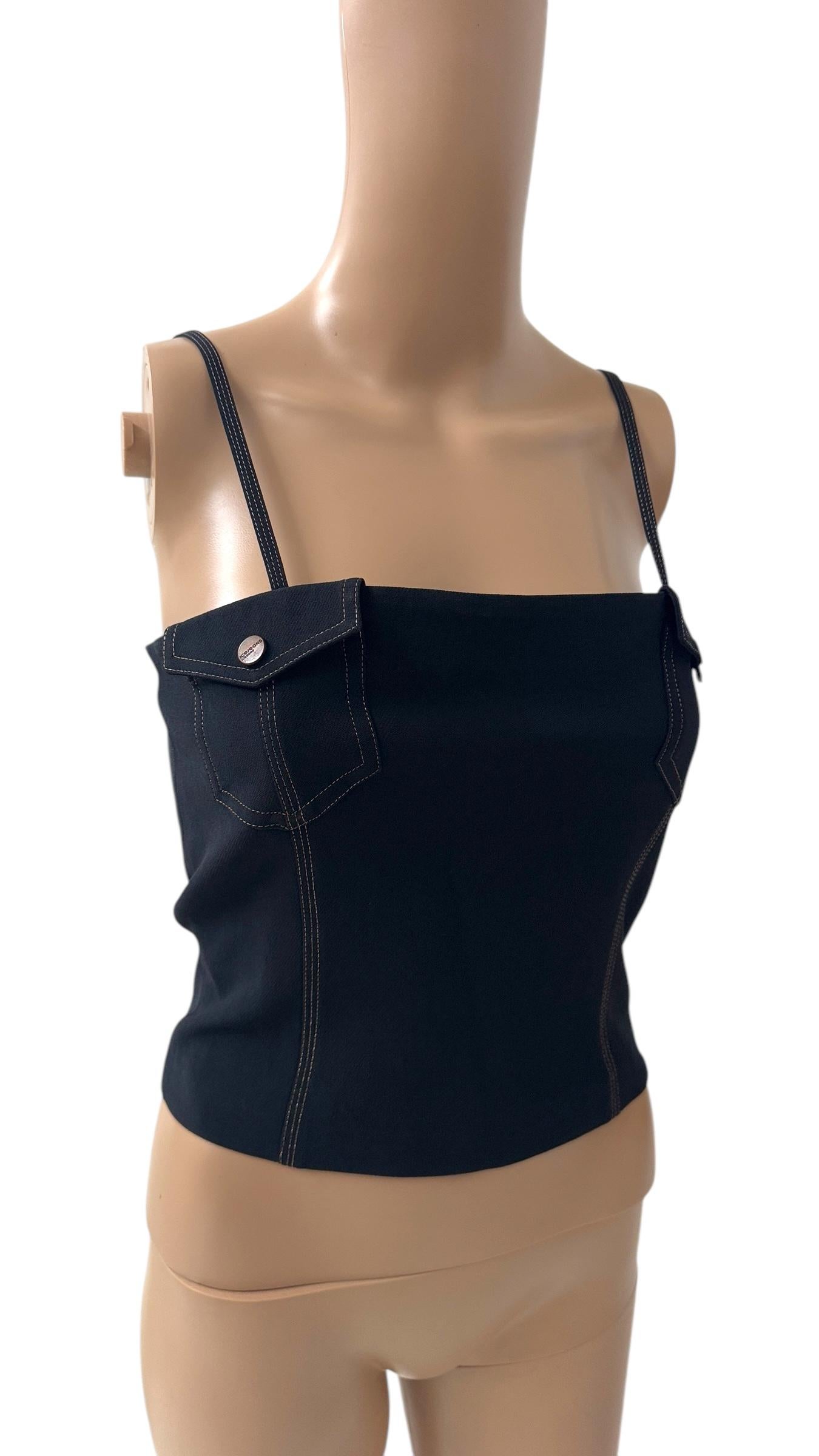 Ice Jeans by Iceberg Vintage Conjunto de 3 piezas de vaquero elástico negro en venta 10