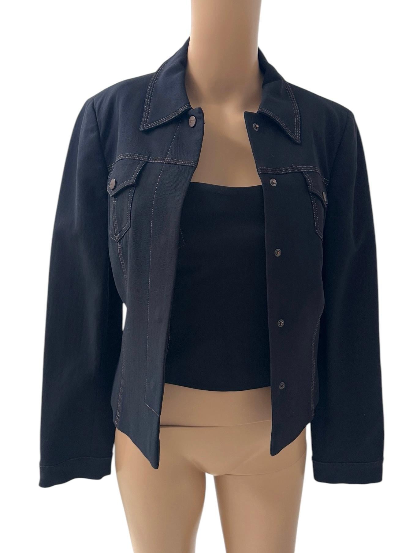 Ice Jeans by Iceberg Vintage Conjunto de 3 piezas de vaquero elástico negro en venta 11