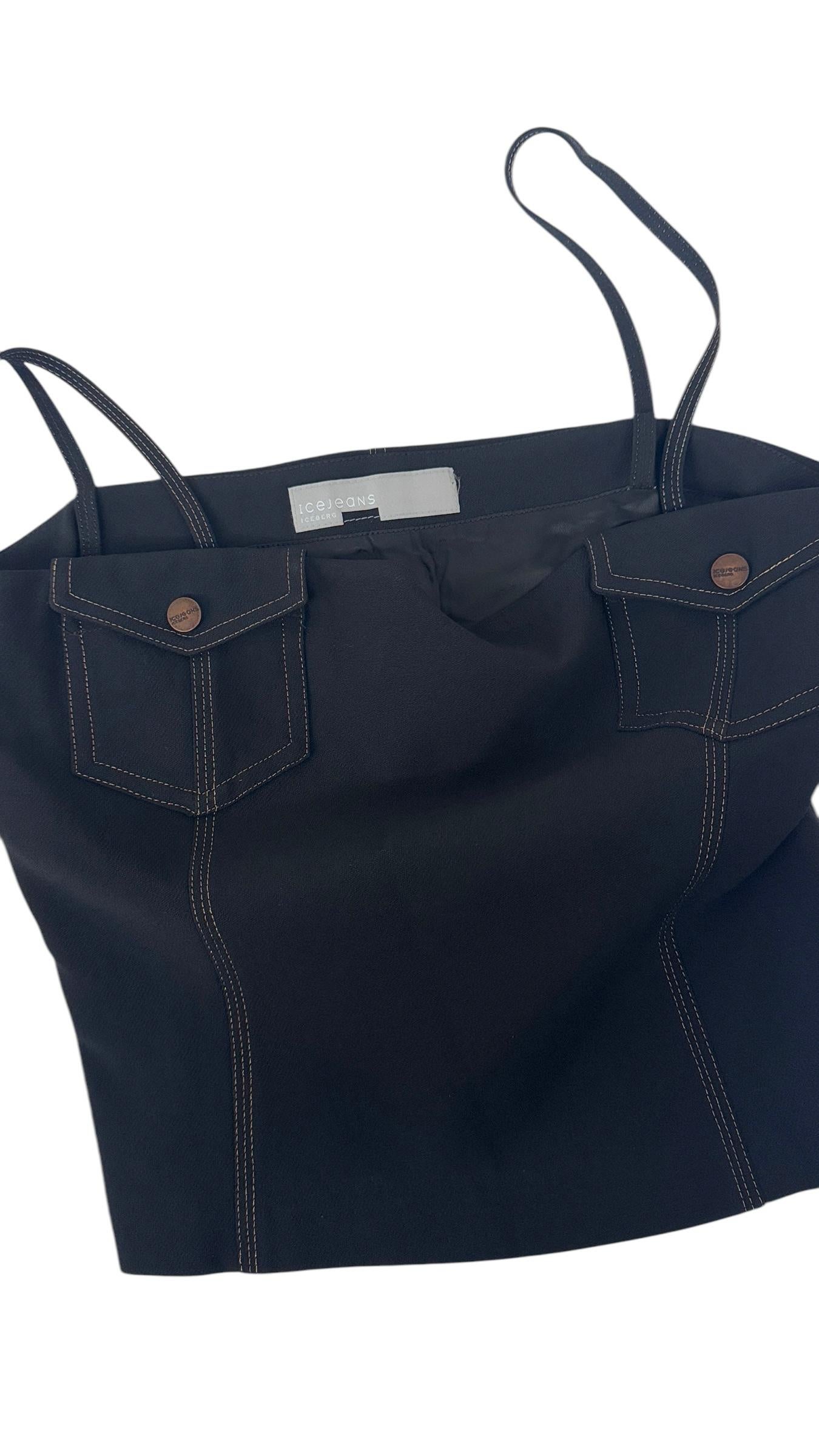 Ice Jeans by Iceberg Vintage Conjunto de 3 piezas de vaquero elástico negro en venta 13