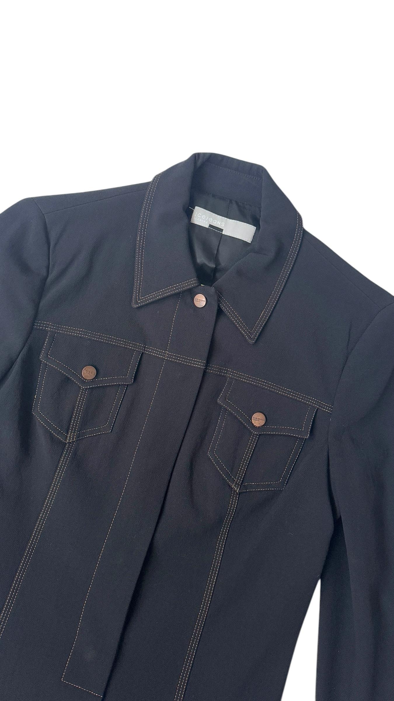 Femenino o masculino Ice Jeans by Iceberg Vintage Conjunto de 3 piezas de vaquero elástico negro en venta