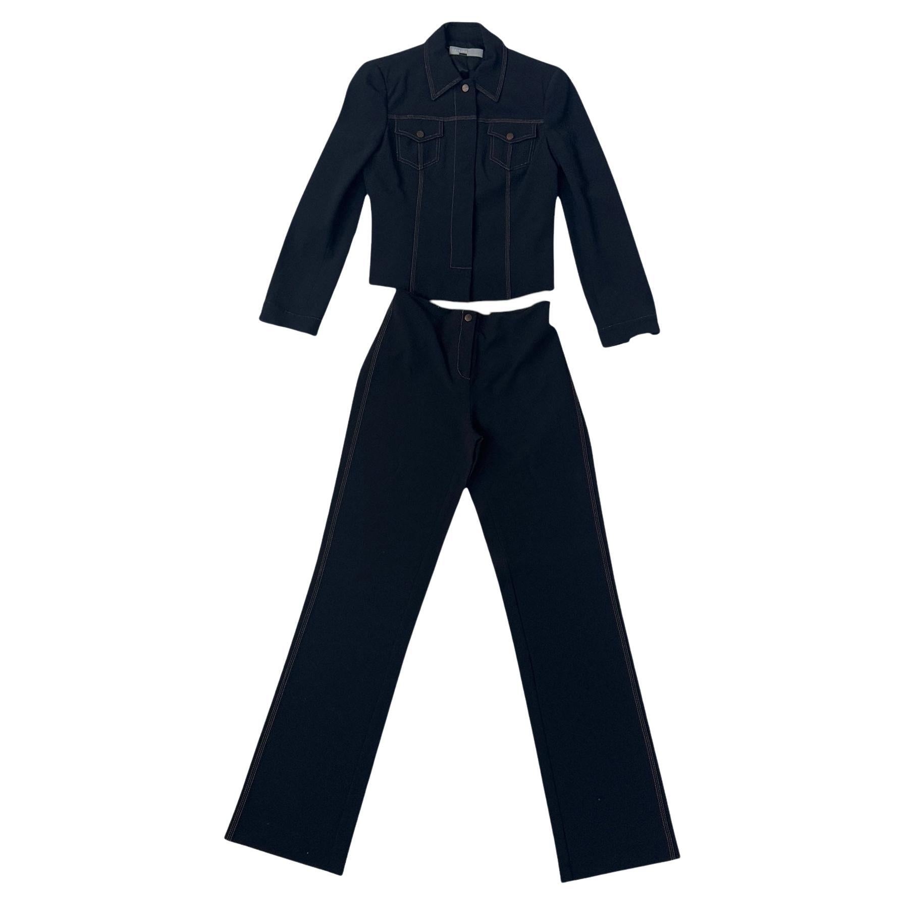 Ice Jeans by Iceberg Vintage Conjunto de 3 piezas de vaquero elástico negro en venta