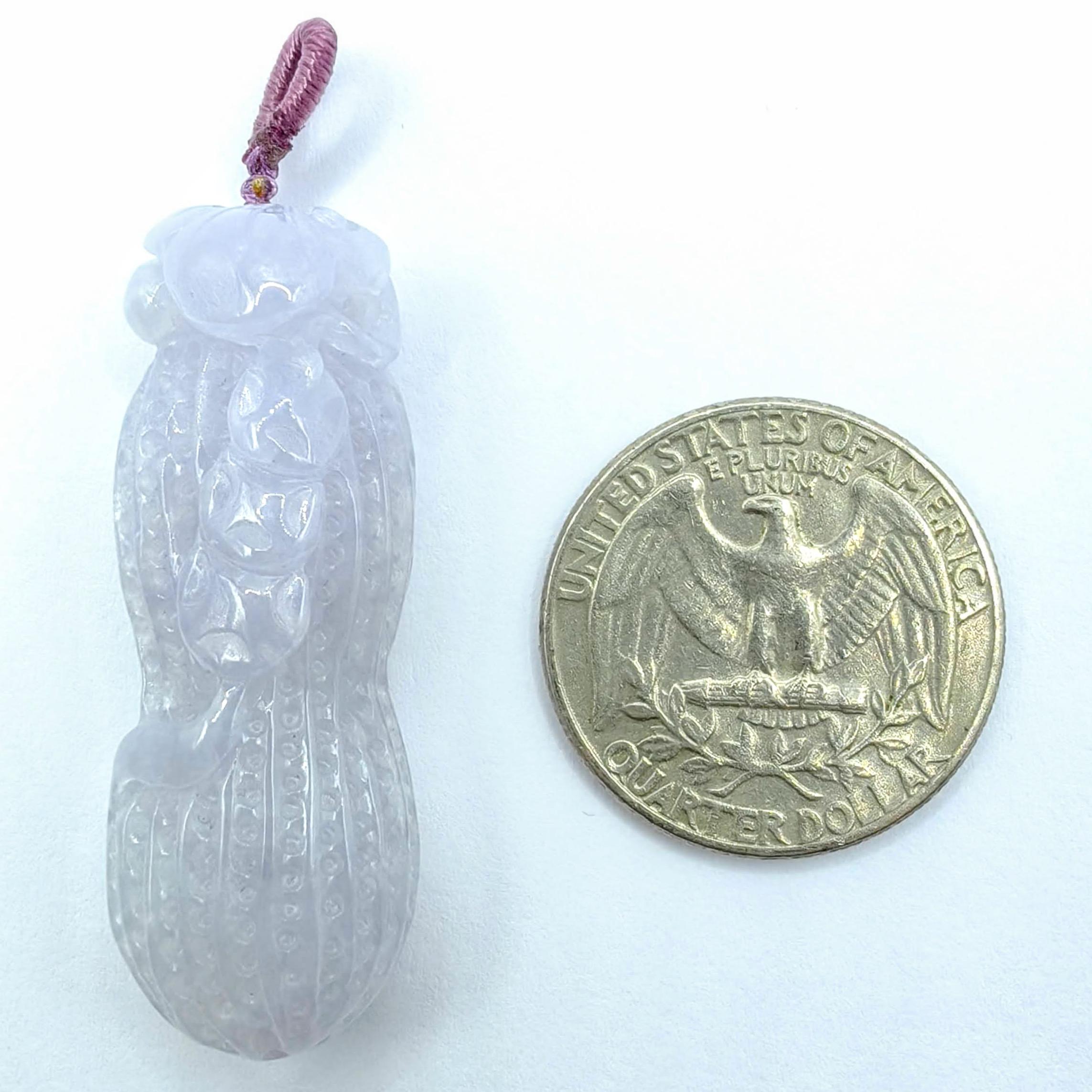 Ciondolo di giadeite Ice Lavender Certificato - Corde per collane o cappio in oro 18k In condizioni Nuovo in vendita a Wan Chai District, HK