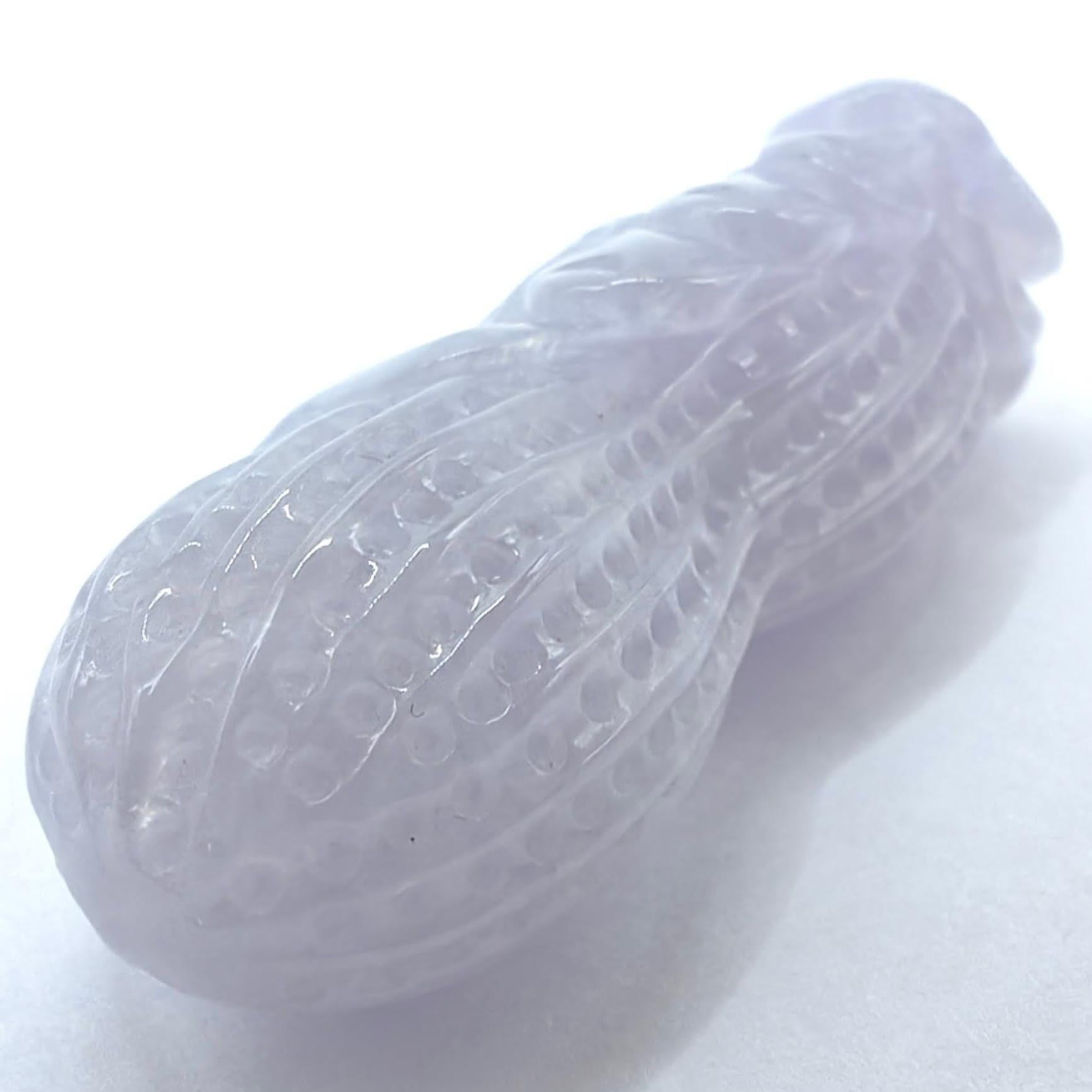 Ciondolo di giadeite Ice Lavender Certificato - Corde per collane o cappio in oro 18k in vendita 2