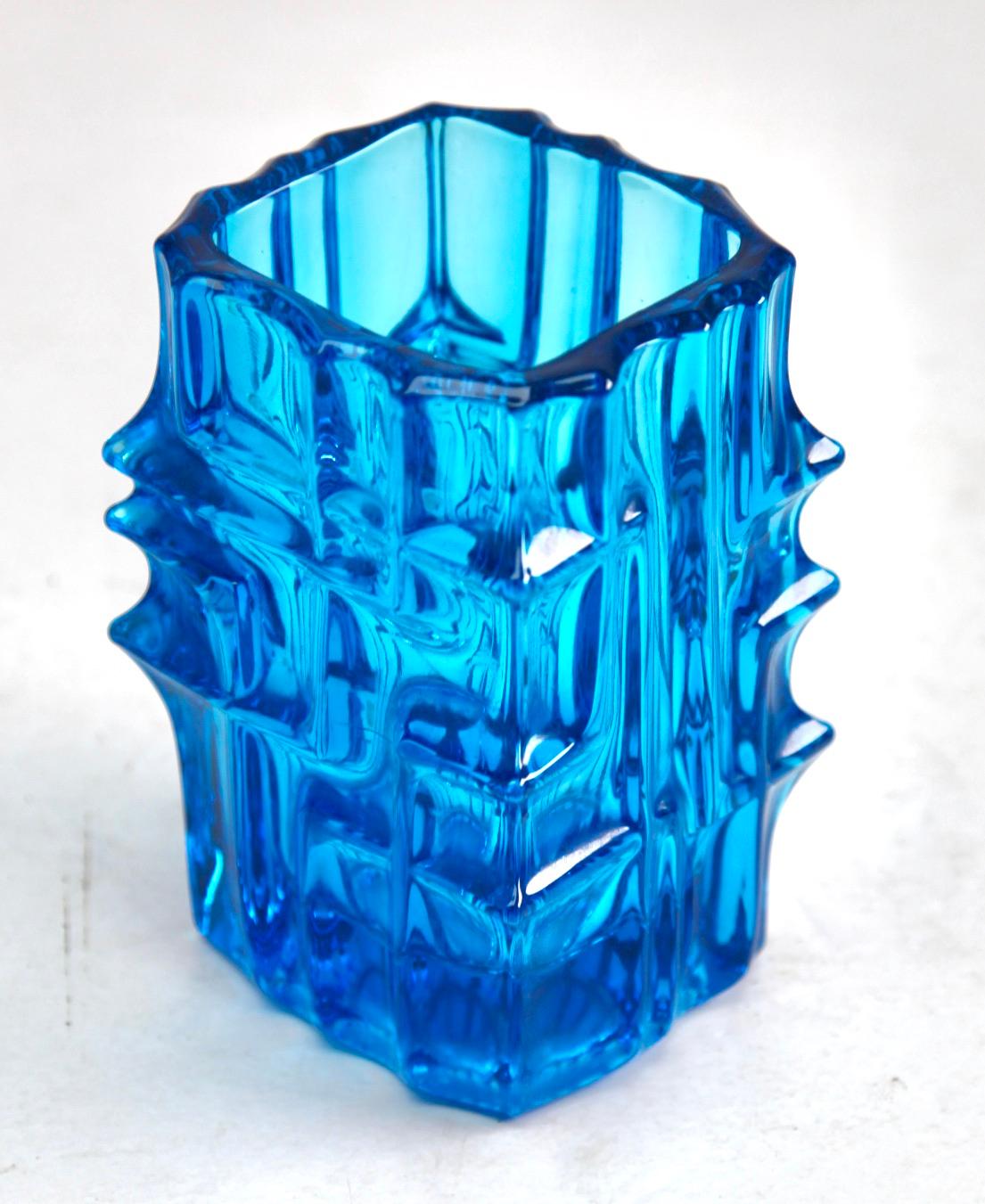 Milieu du XXe siècle Vase à fond de glace 617 de Vladislaw Urban pour Rosice Glass de Tsjechoslowakia, 1968 en vente