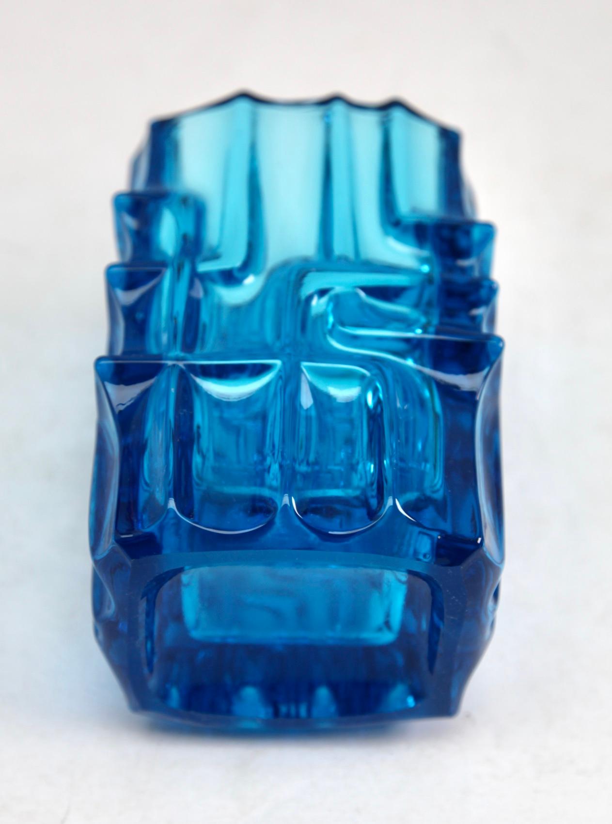Verre Vase à fond de glace 617 de Vladislaw Urban pour Rosice Glass de Tsjechoslowakia, 1968 en vente