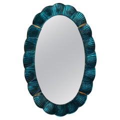 "Ice Mint" Oval Mirror by Studio Glustin