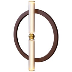 Ice Orbite Wall Light in Brown Leather by Miminat Designs