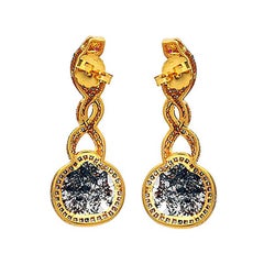 Ice Pave Diamonds Dangle Earrings In 14k Gold