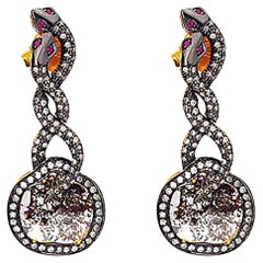 Ice Pave Diamonds Dangle Earrings In 14k Gold