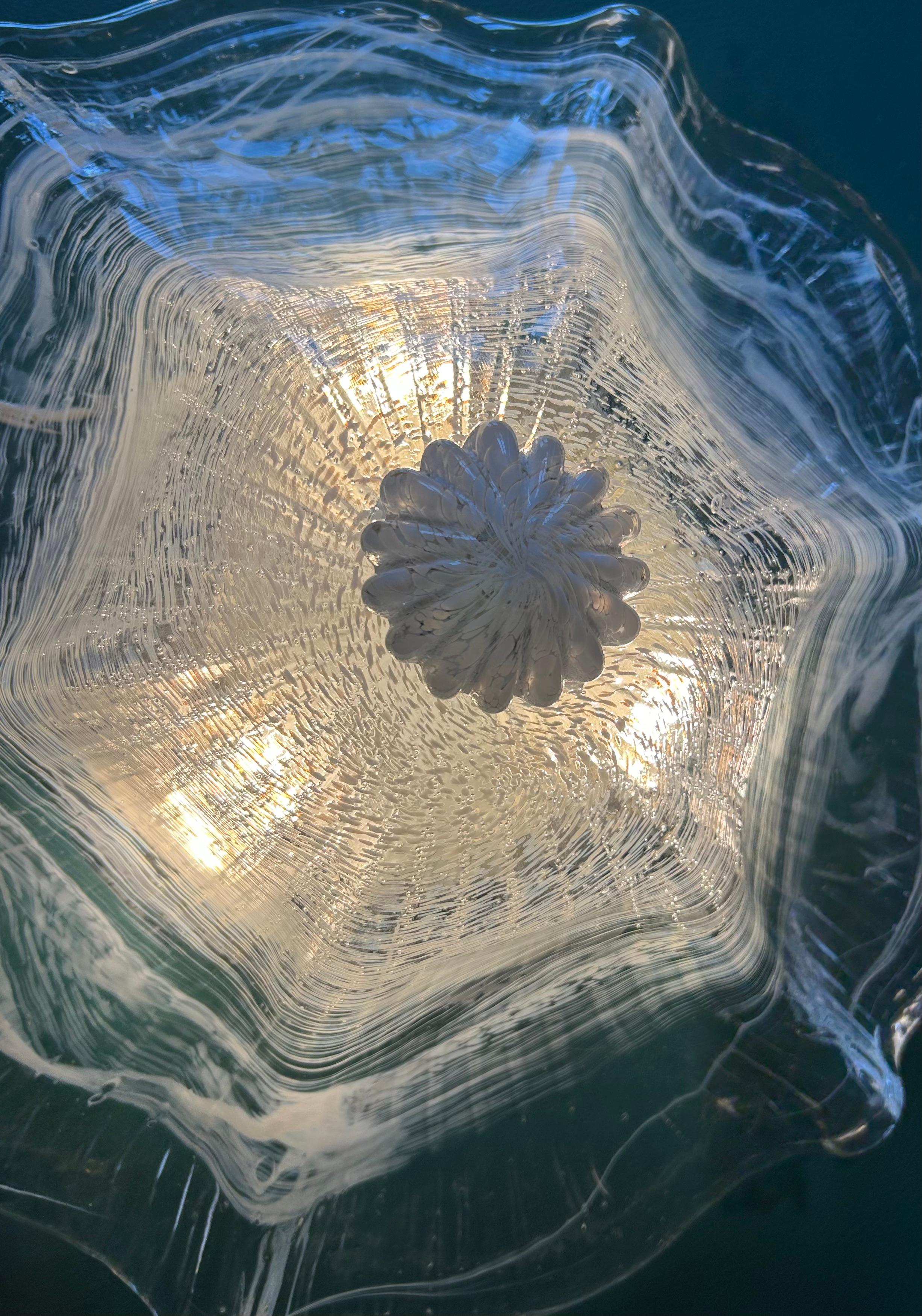 Metallo Ice Queen, Gorgeous Murano Ceiling Light, 1990's in vendita
