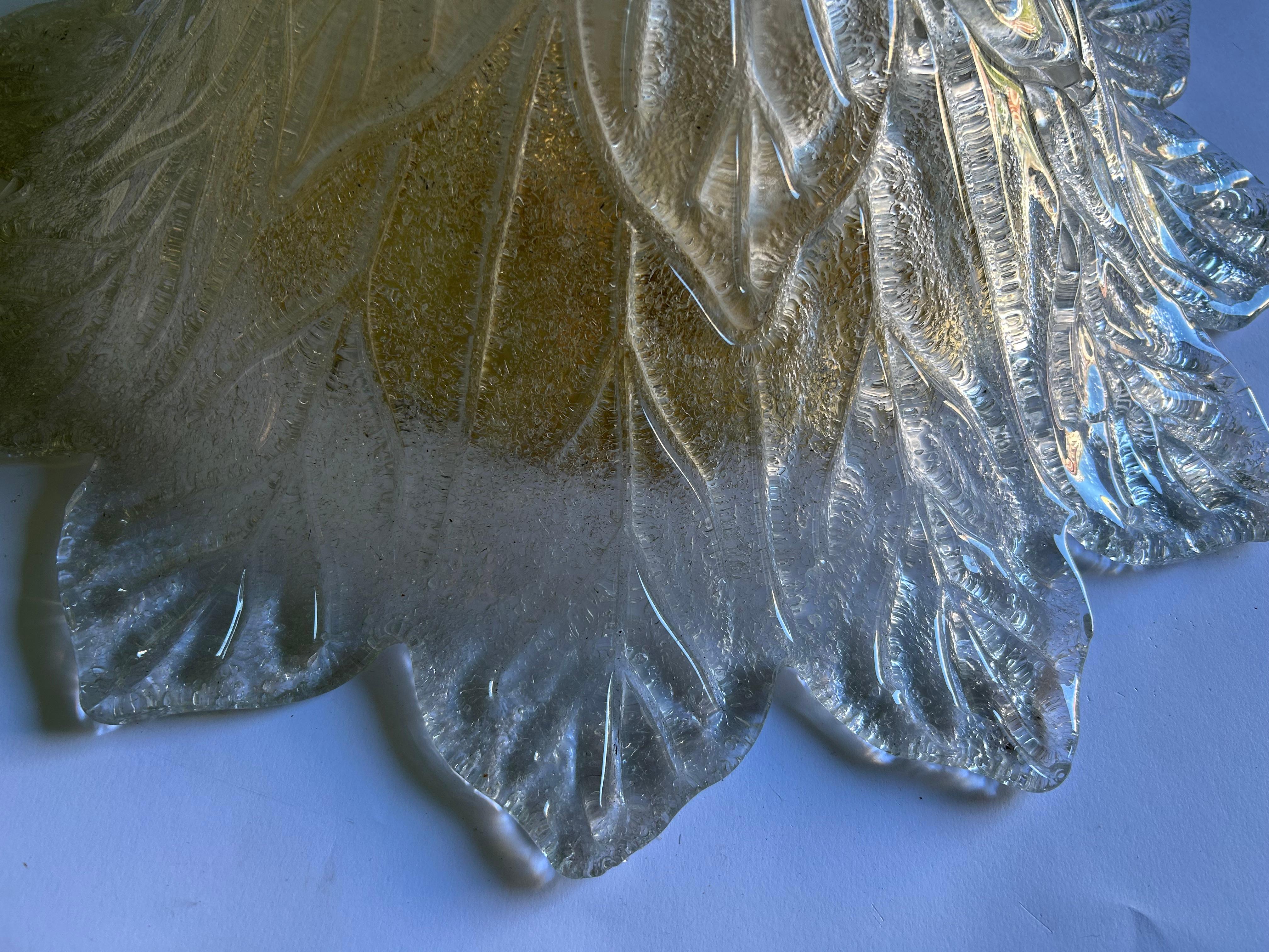 Regina dei ghiacci, plafoniera in vetro di Murano e coppia di appliques, anni '80 in vendita 3