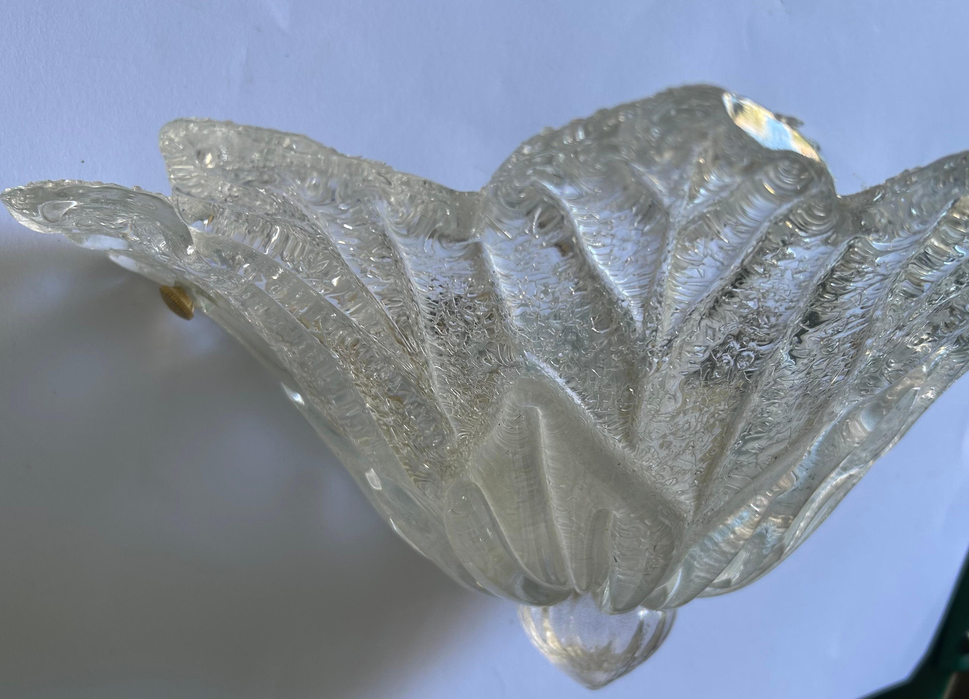 Regina dei ghiacci, plafoniera in vetro di Murano e coppia di appliques, anni '80 in vendita 9