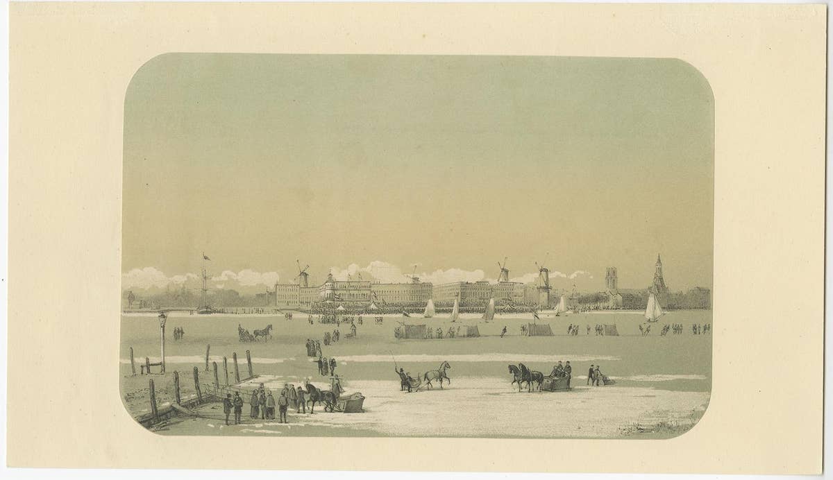 Ice Skating Activities Near Katendrecht and Rotterdam, The Netherlands, 1855