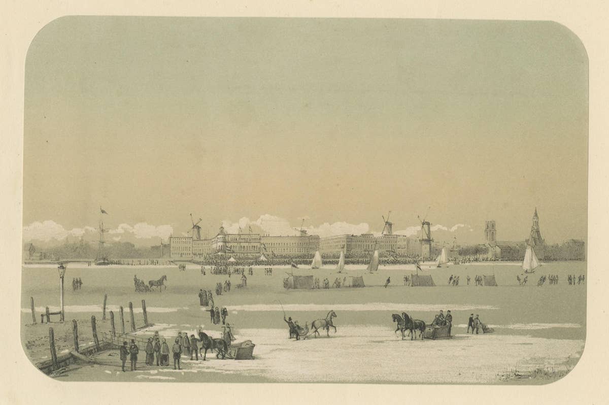 Ice Skating Activities Near Katendrecht and Rotterdam, The Netherlands, 1855
