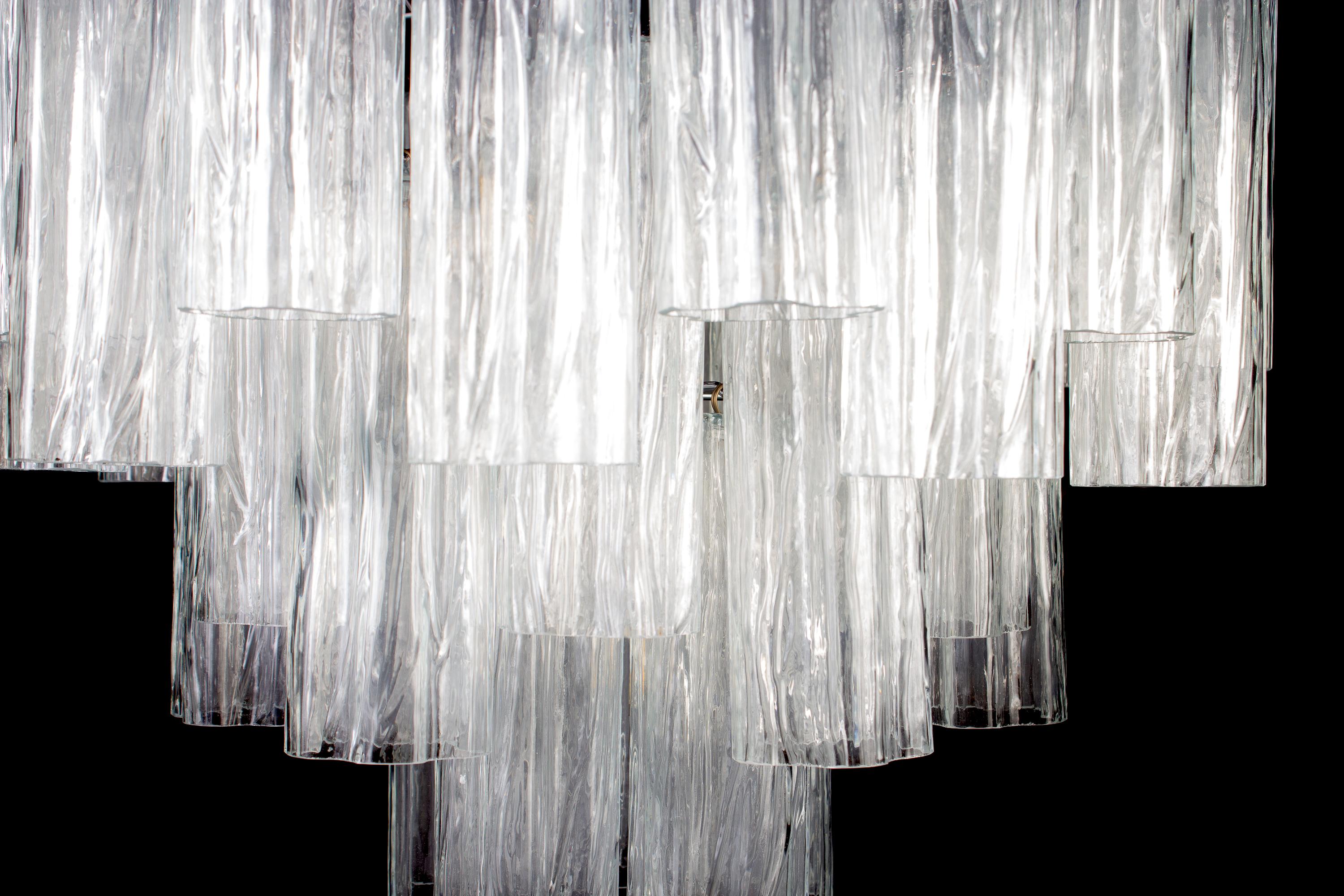 Lampadario in vetro di Murano Ice Tronchi, 1980 In condizioni ottime in vendita a Rome, IT