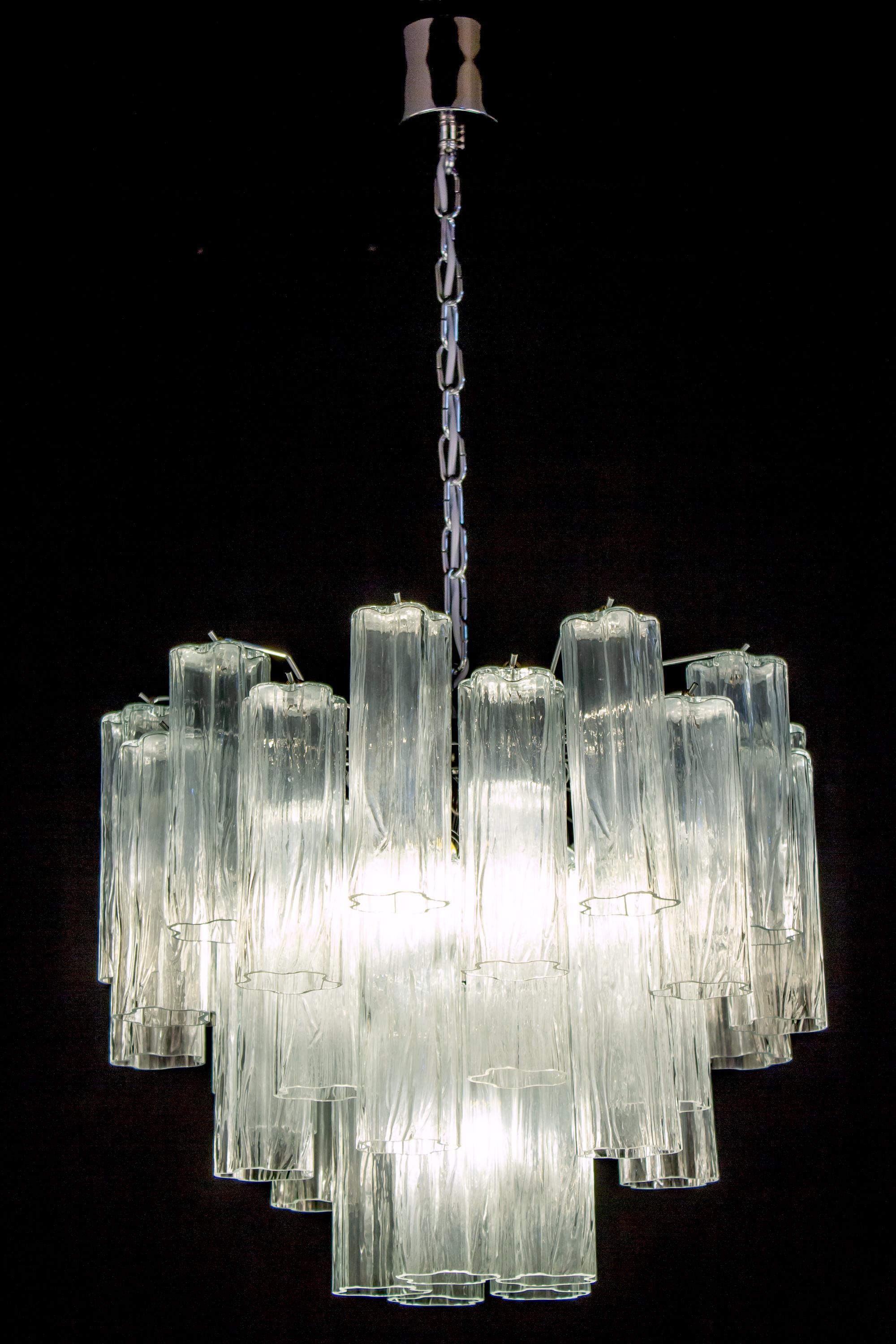 Lampadario in vetro di Murano Ice Tronchi, 1980 in vendita 1