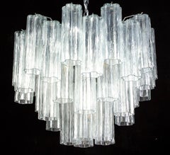  Ice Tronchi Murano Glass Chandelier, 1980