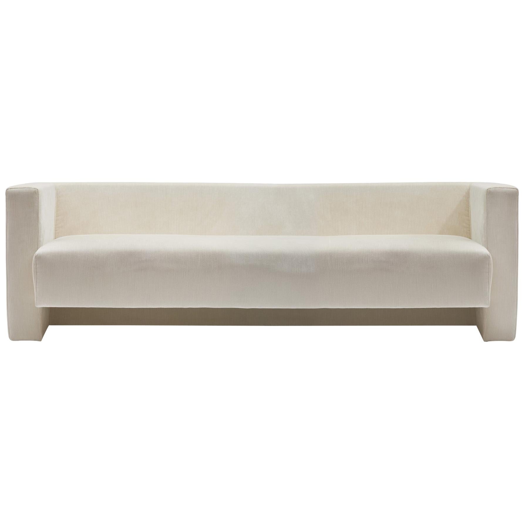 ‘70s inspired Ice Velvet Sofa, a contemporary yet timeless piece For Sale