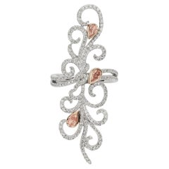 Ice Vine Pink and White Diamond Cocktail Ring