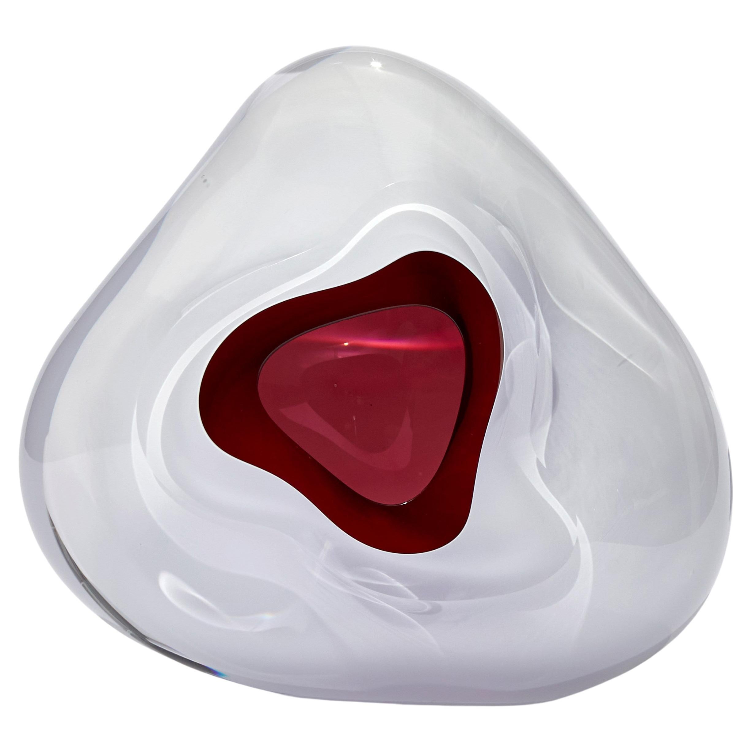 Ice Vug in Fuchsia, A White & Pink Geode Glass Sculpture by Samantha Donaldson