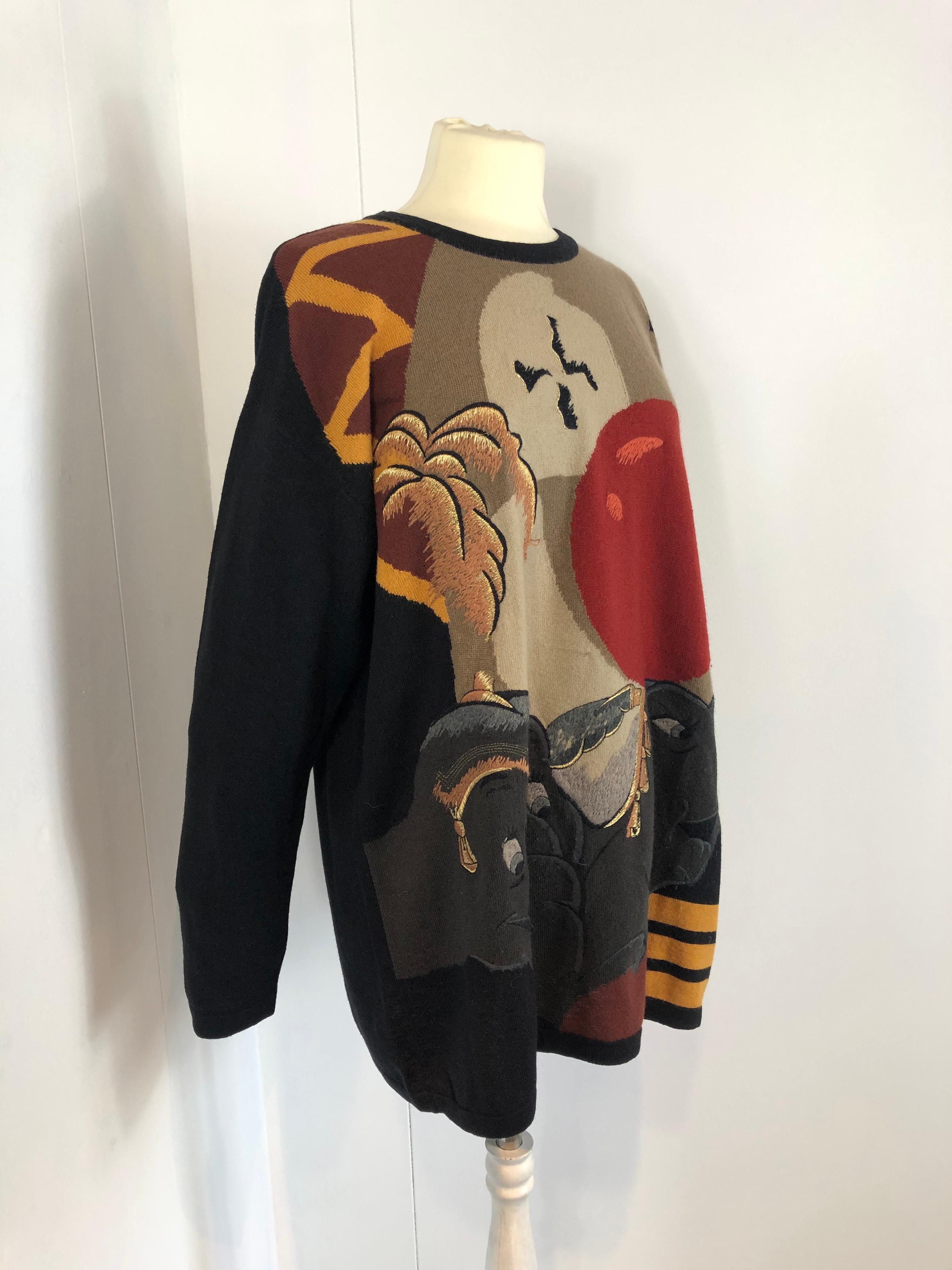 Iceberg jumper.
From iconic Disney collection presented during the 90s. Featuring Dumbo cartoon.
Fabrics is a mix between virgin wool & angora.
The size label is missing but it fits a 42 Italian.
Is very nice also styled