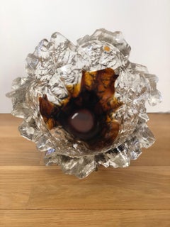 Iceberg Glass Bowl by Pertti Santalahti for Humppila, Finland, 1970s