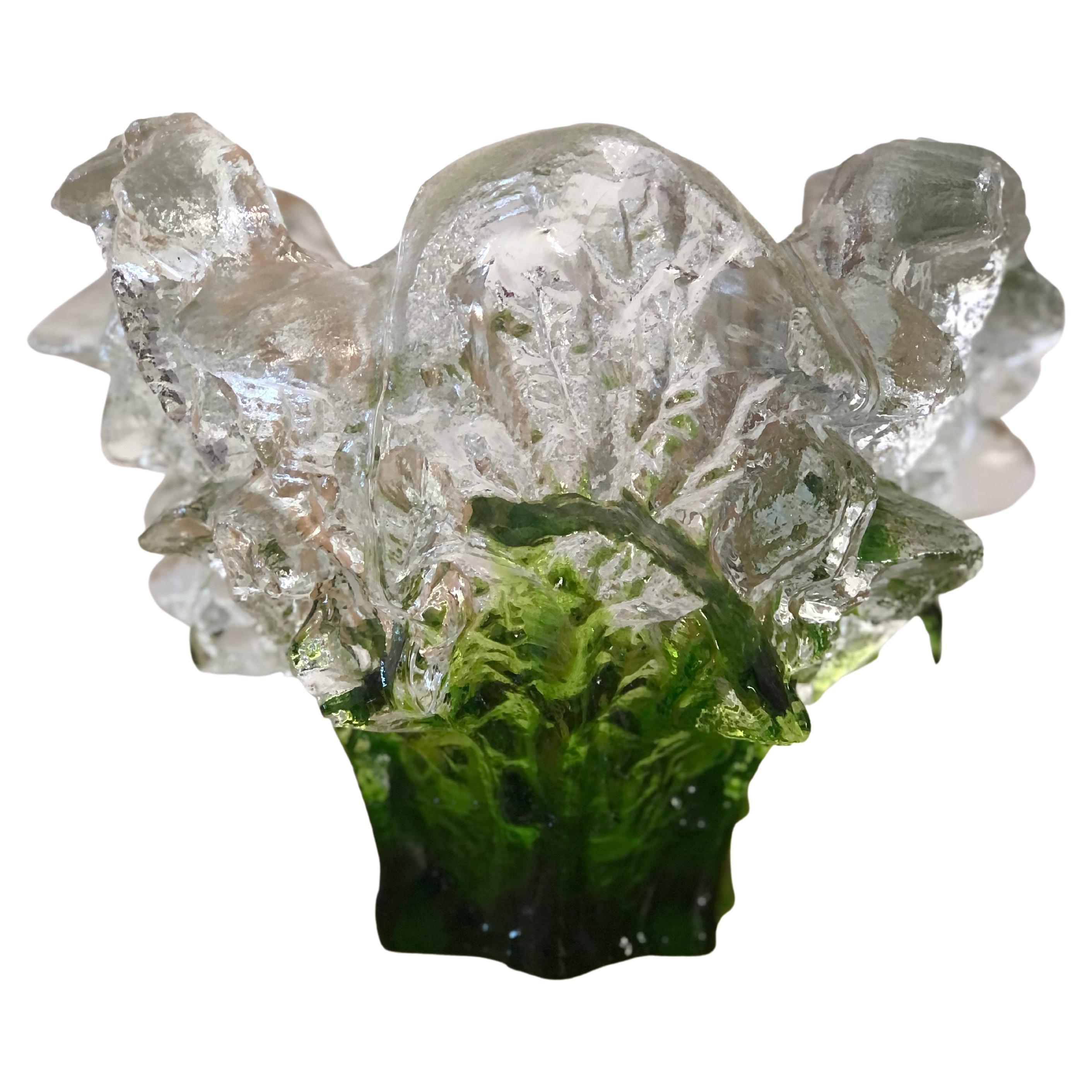 Iceberg Glass Bowl by Pertti Santalahti for Humppila, Finland, 1970s For Sale