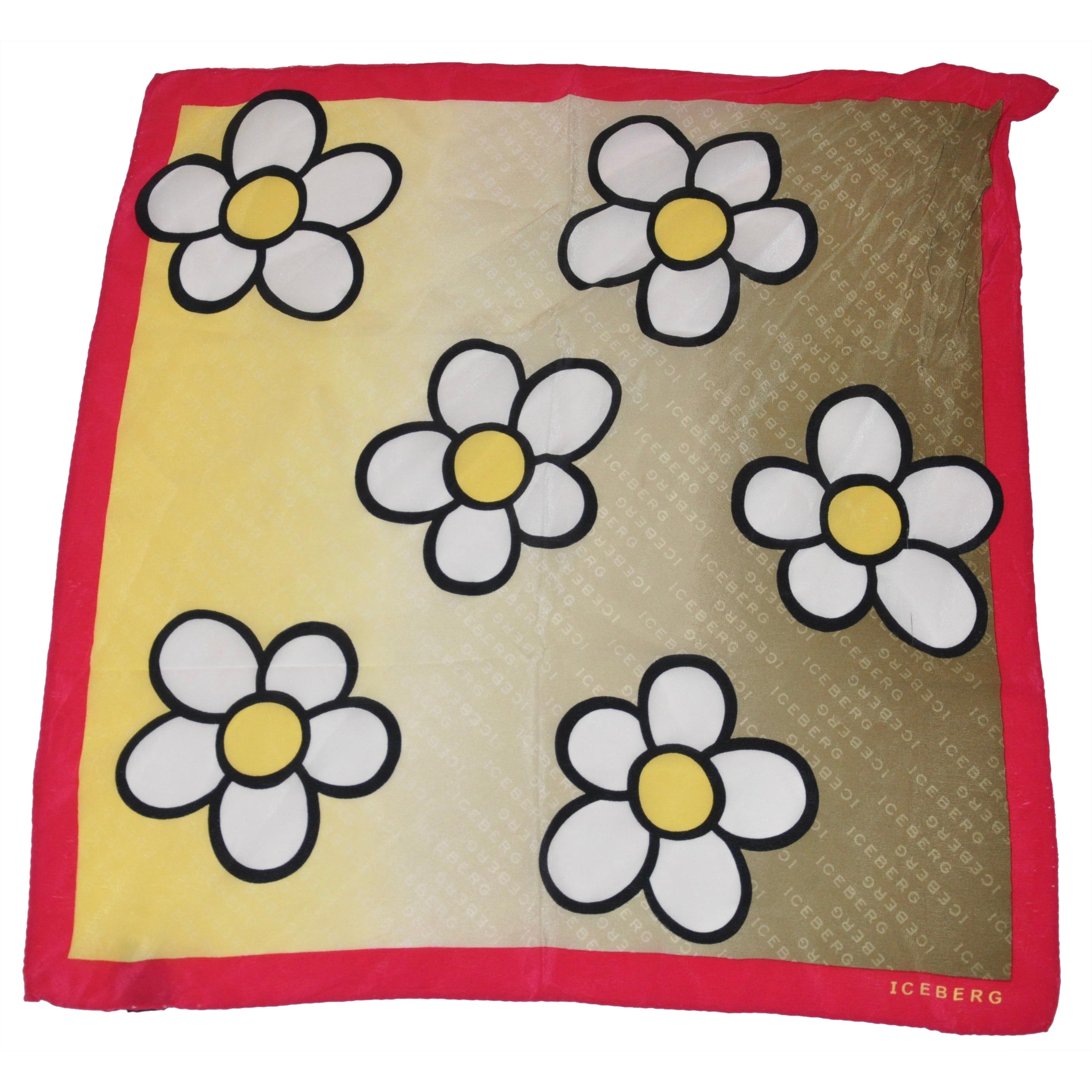 Iceberg "Multi Whimsical Daisys" Silk Scarf