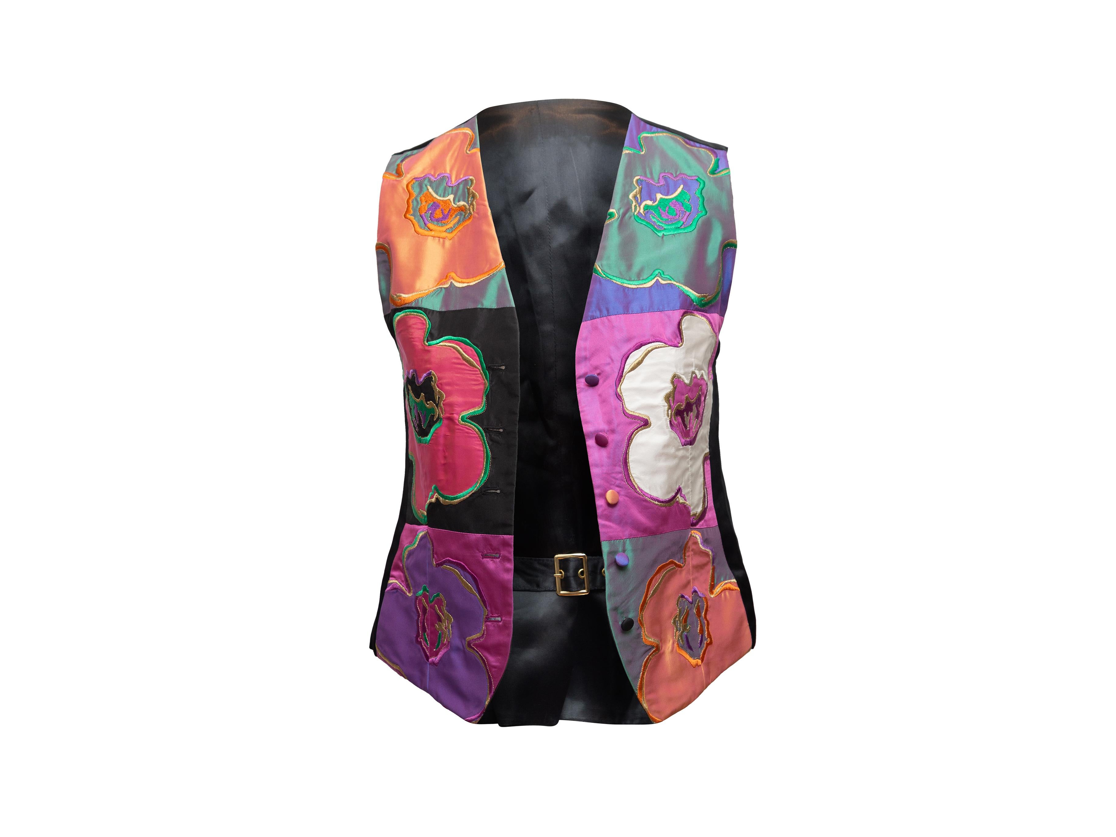 Product details: Vintage multicolor floral pop art vest by Iceberg. V-neck. Button closures at front. Designer size 38. 32