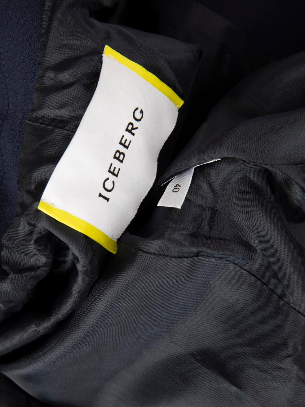 Iceberg Navy Gathered Panel Blazer Size S 3