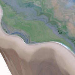 Iceberg Oval White Resin Sculptural Coffee Table