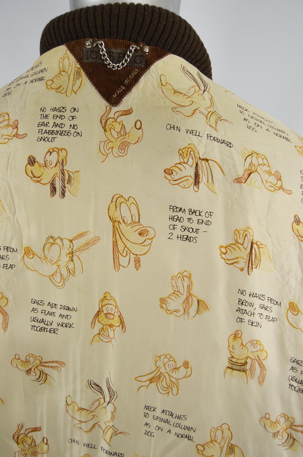 Iceberg Vintage Mens Brown Wool & Sheep Suede 'How to Knit Pluto' Varsity Jacket 3