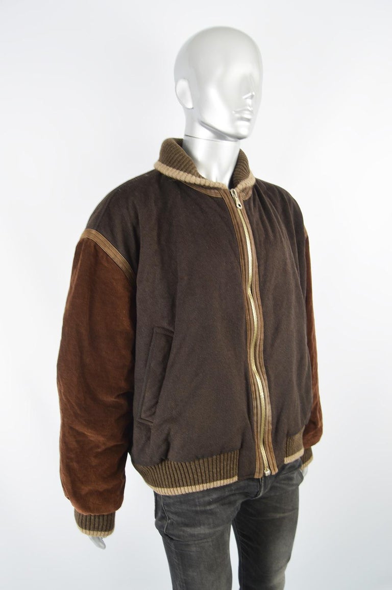 Iceberg Vintage Mens Brown Wool and Sheep Suede 'How to Knit Pluto