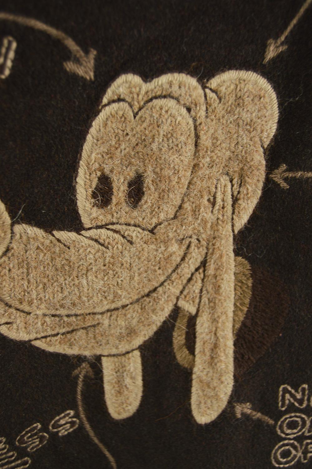Men's Iceberg Vintage Mens Brown Wool & Sheep Suede 'How to Knit Pluto' Varsity Jacket