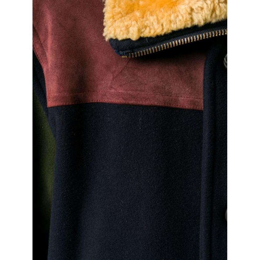 Men's Iceberg Vintage Multicolor wool 80s jacket with suede details