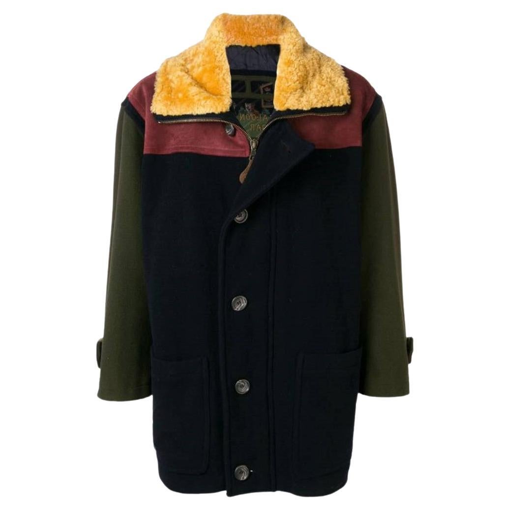 Iceberg Vintage Multicolor wool 80s jacket with suede details