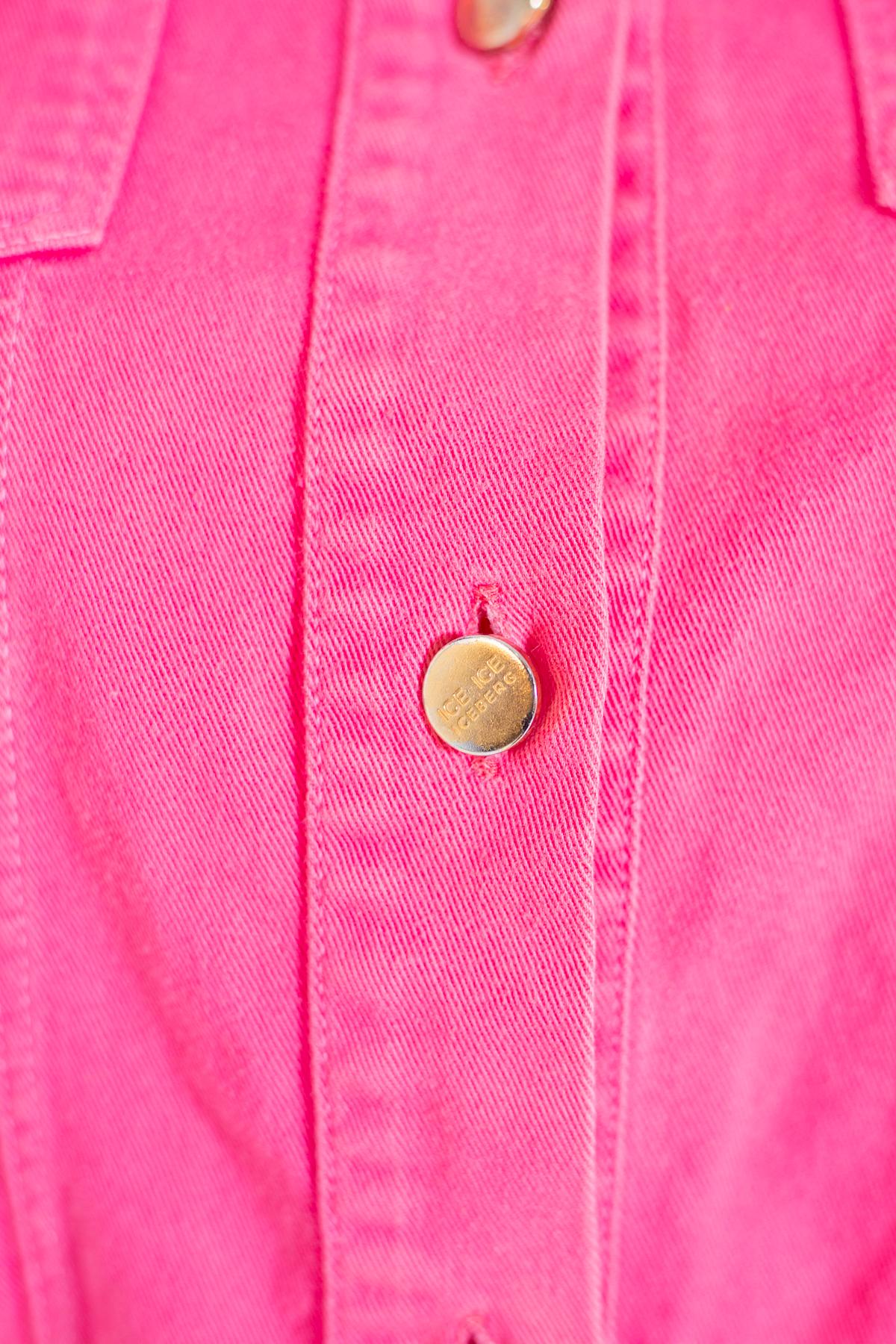 Iceberg Vintage Short Jacket in Fuchsia Cotton In Good Condition For Sale In Milano, IT