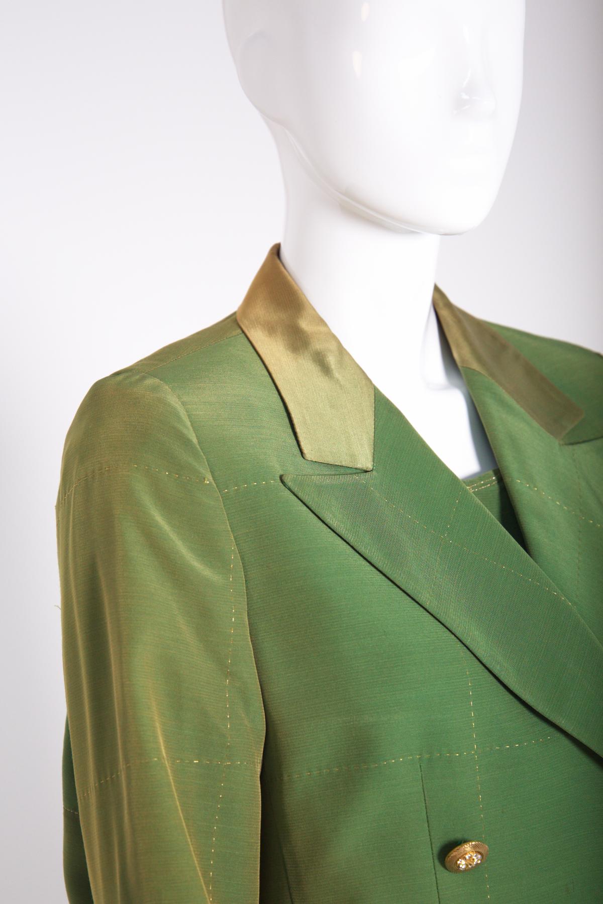Iceberg Vintage Silk Satin Blazer and Blouse In Good Condition For Sale In Milano, IT
