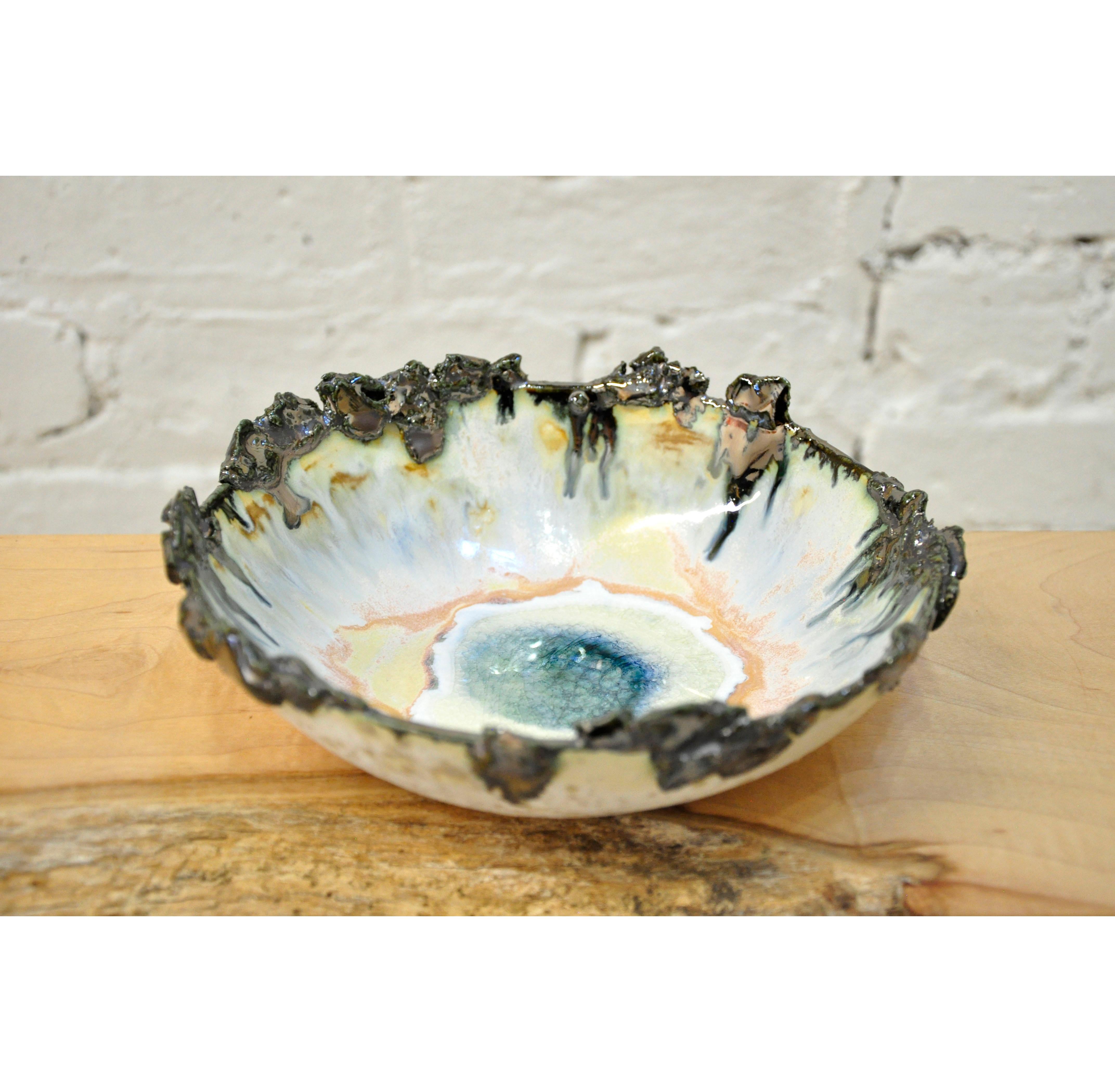 Iceland Bowl with Silver Crust by Minh Singer (Moderne)