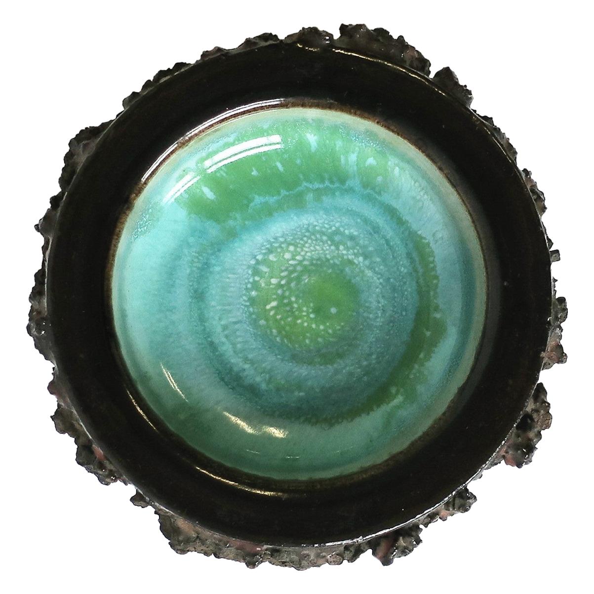 Icelandic Blue Green Pottery Dish 