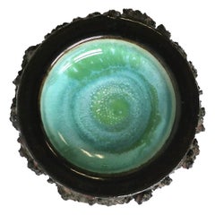 Icelandic Blue Green Pottery Dish 